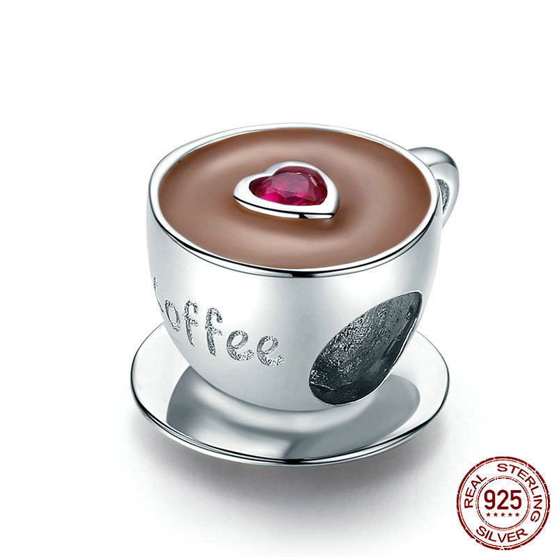 Tea & Coffee Break Dangle Charms in Sterling Silver