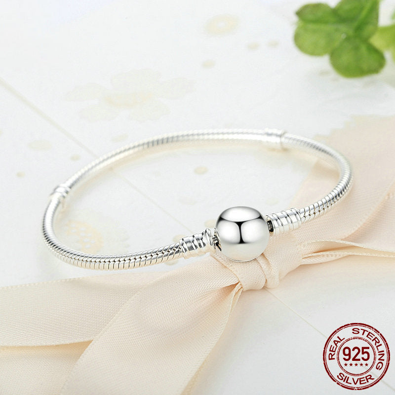 Sparkling Heart Sterling Silver Bracelet - Clear Zircons