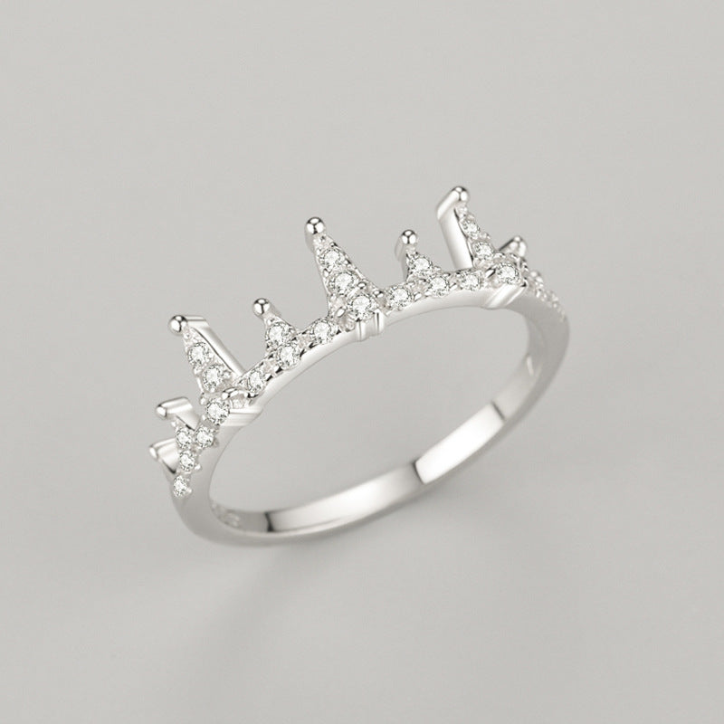 Crown Of Life Ring Micro Inlaid Zircon Sterling Silver - Anthology Creations